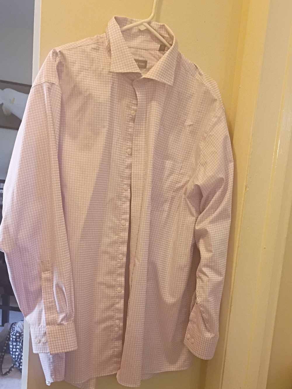 Michael Kors Men's Light Purple And White Dress Shirt